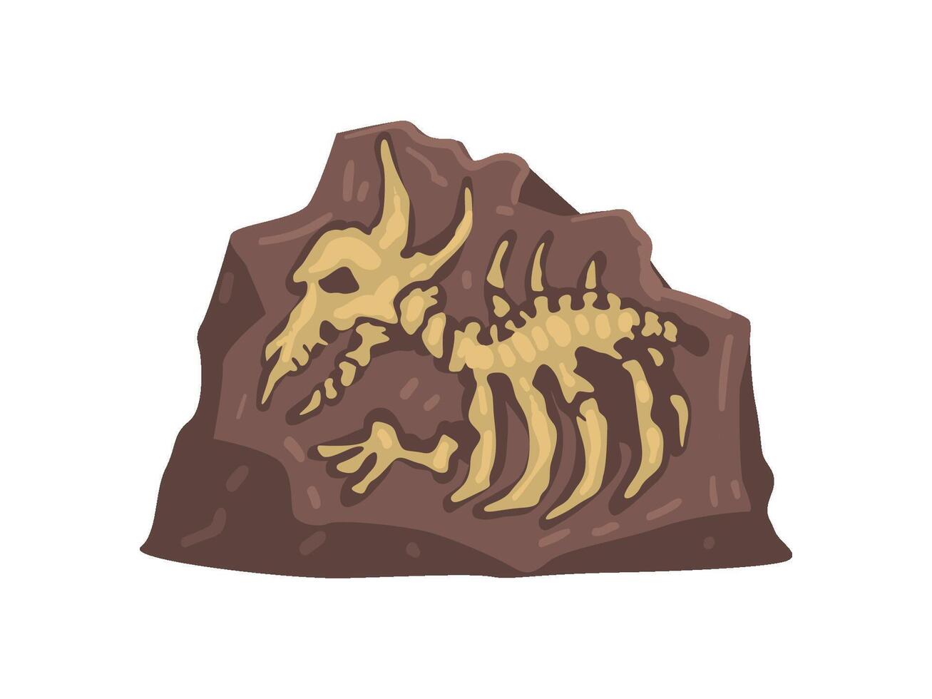 Remains of the Prehistoric Animal, Aarchaeological Artifact Illustration vector