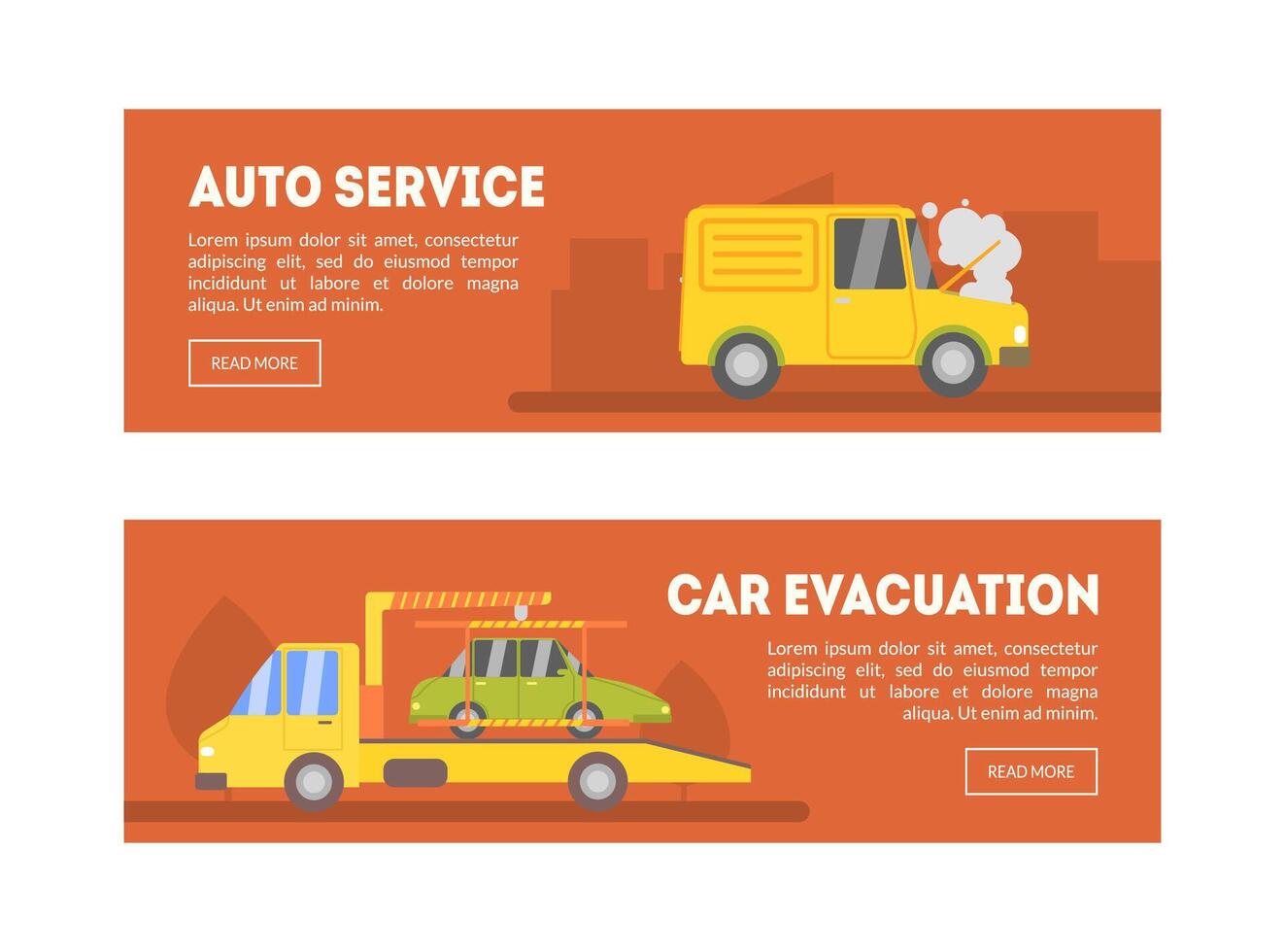 Auto Service, Car Evacuation Landing Page Template, Online Evacuation Service, Roadside Assistance Illustration, Web Design vector