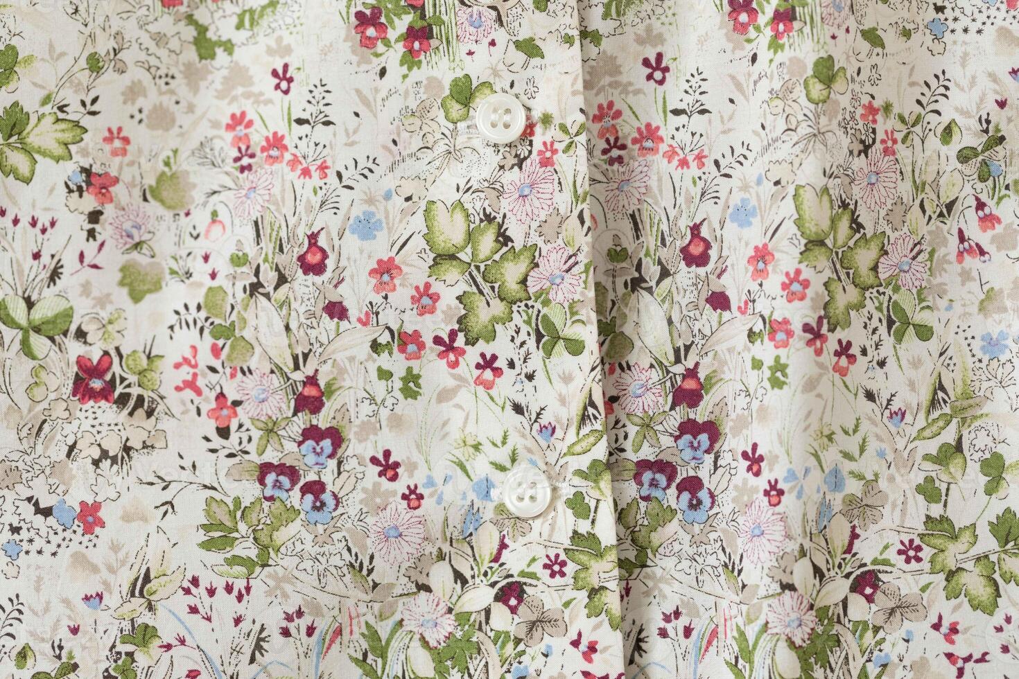 Print of floral on fabric. photo