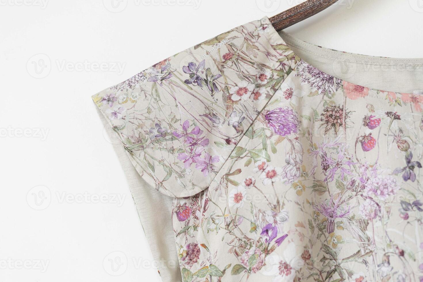 Print of floral on fabric. photo