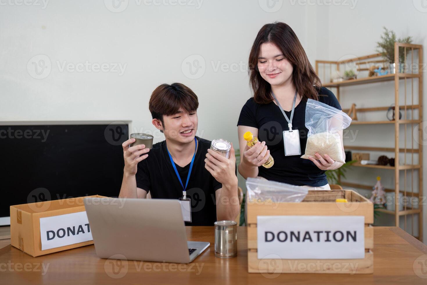 Community donation drive local center volunteer activity indoor setting engaging perspective philanthropic concept photo