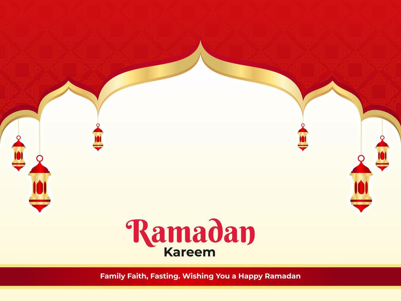 Islamic Ramadan Mubarak Greeting Card Design vector