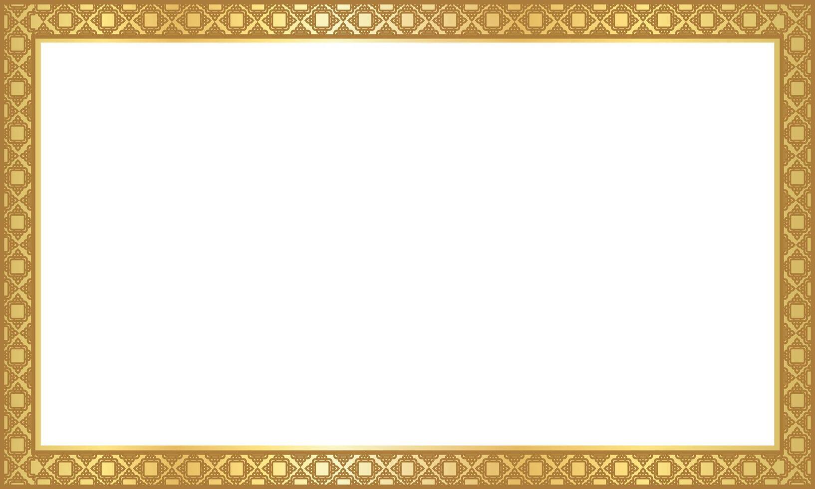 Elegant Gold Geometric Border. Glossy banner with copyspace. elegant wallpaper design vector
