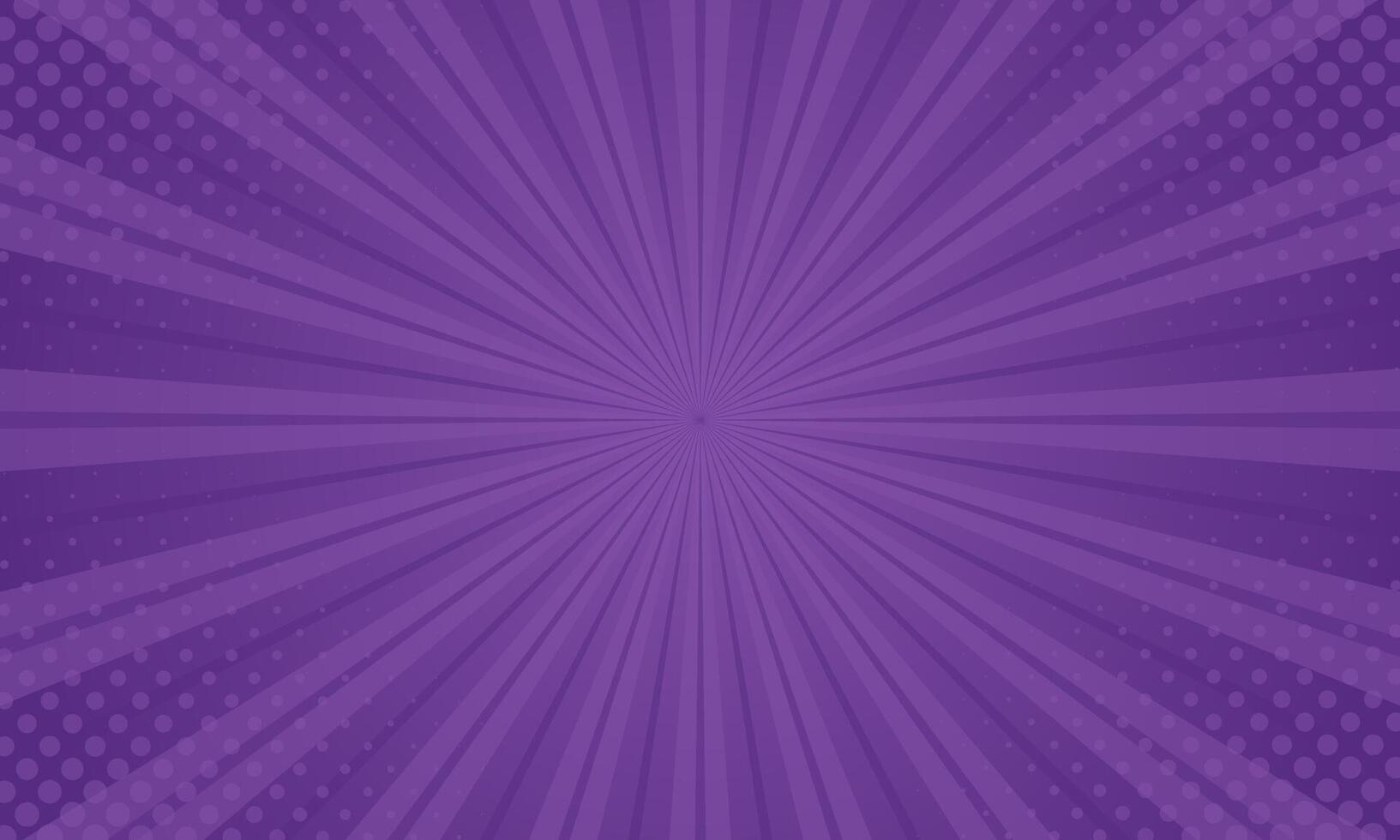 Purple comic sunburst effect background with halftone. pop art comic-style wallpaper vector