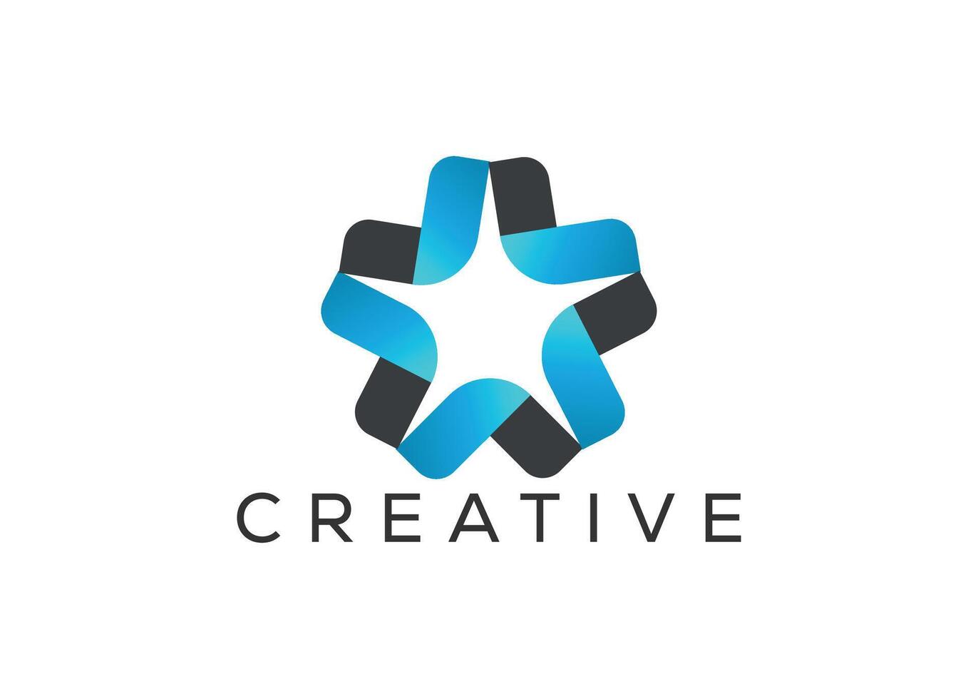 Creative and minimal 3d star logo design vector