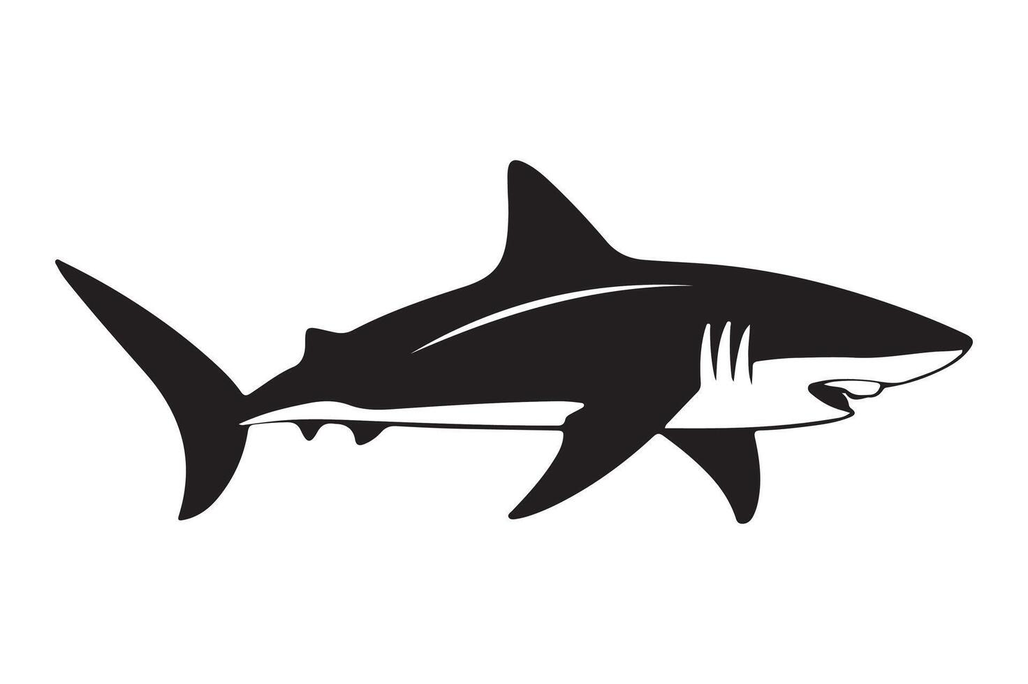 Silhouette of a Shark Dynamic Illustration for Ocean Themes vector