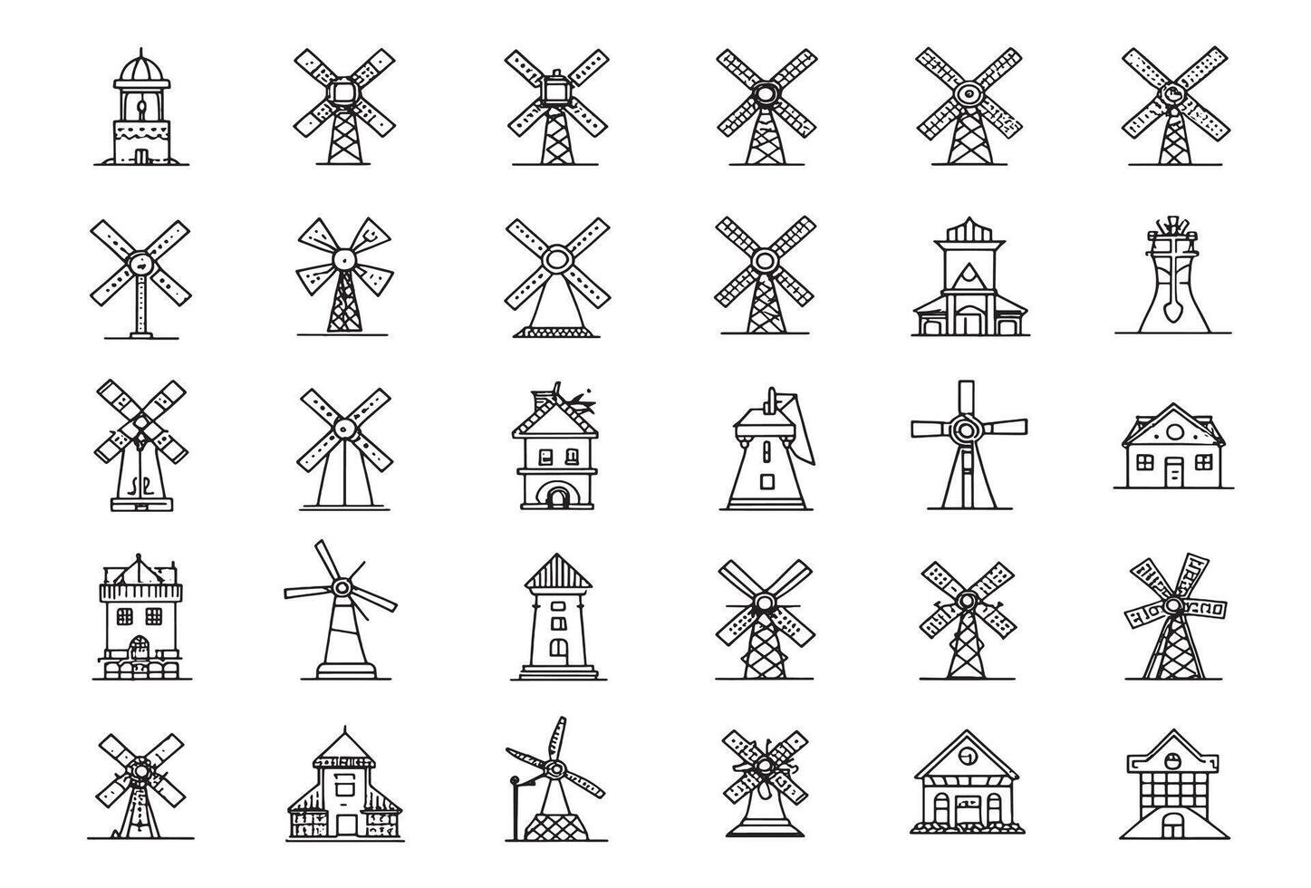 Windmill Icon Turning Green Energy vector