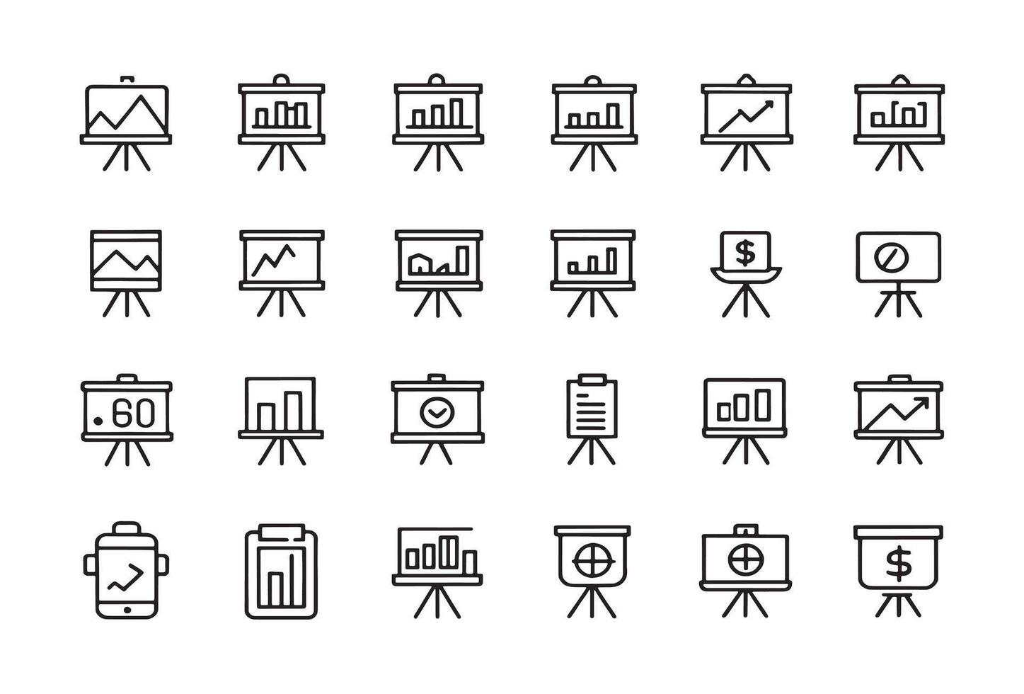 Whiteboard chart icon with clear graphics vector