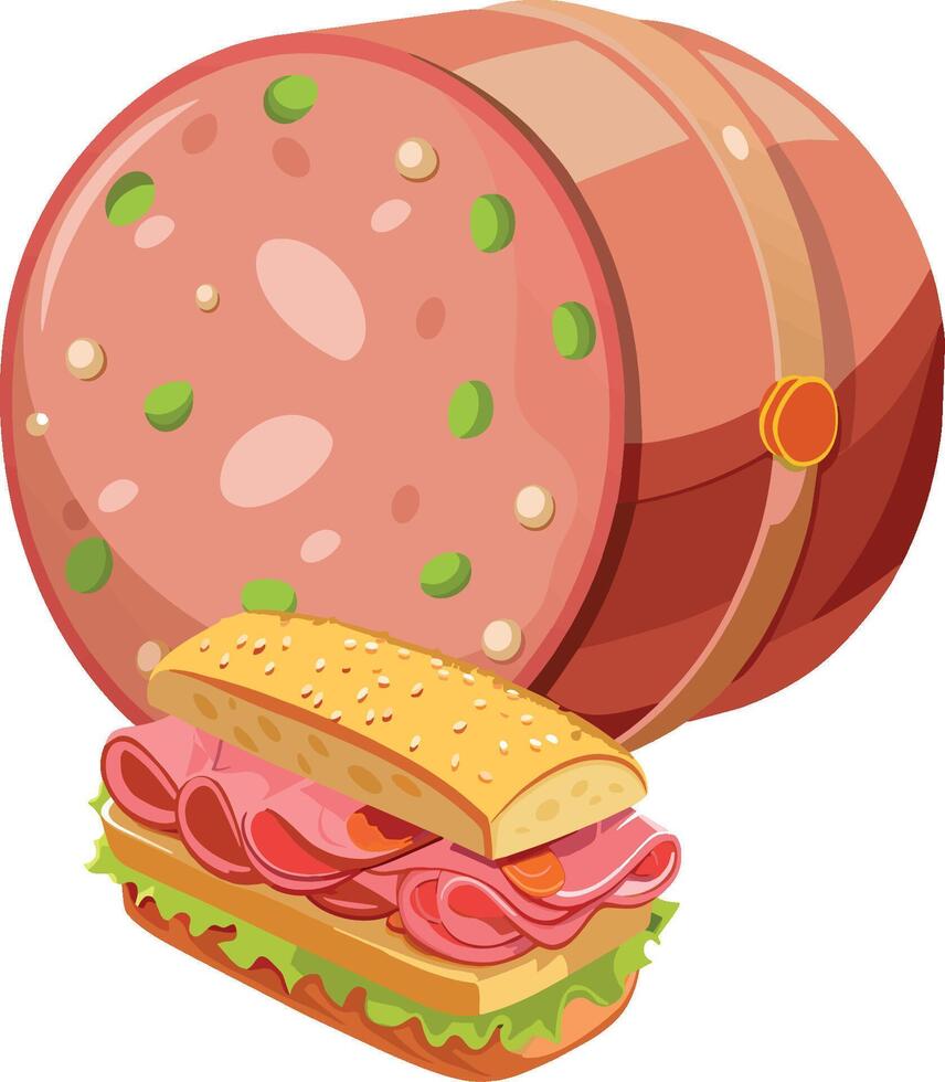 A sandwich and a ham sandwich vector
