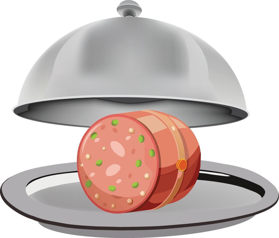 Meat under the cloche vector