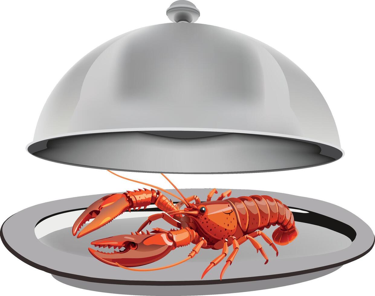 Lobster under the cloche vector