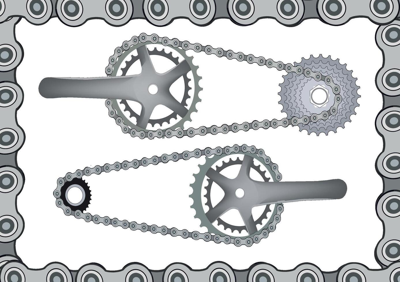 bicycle chain and spare parts vector