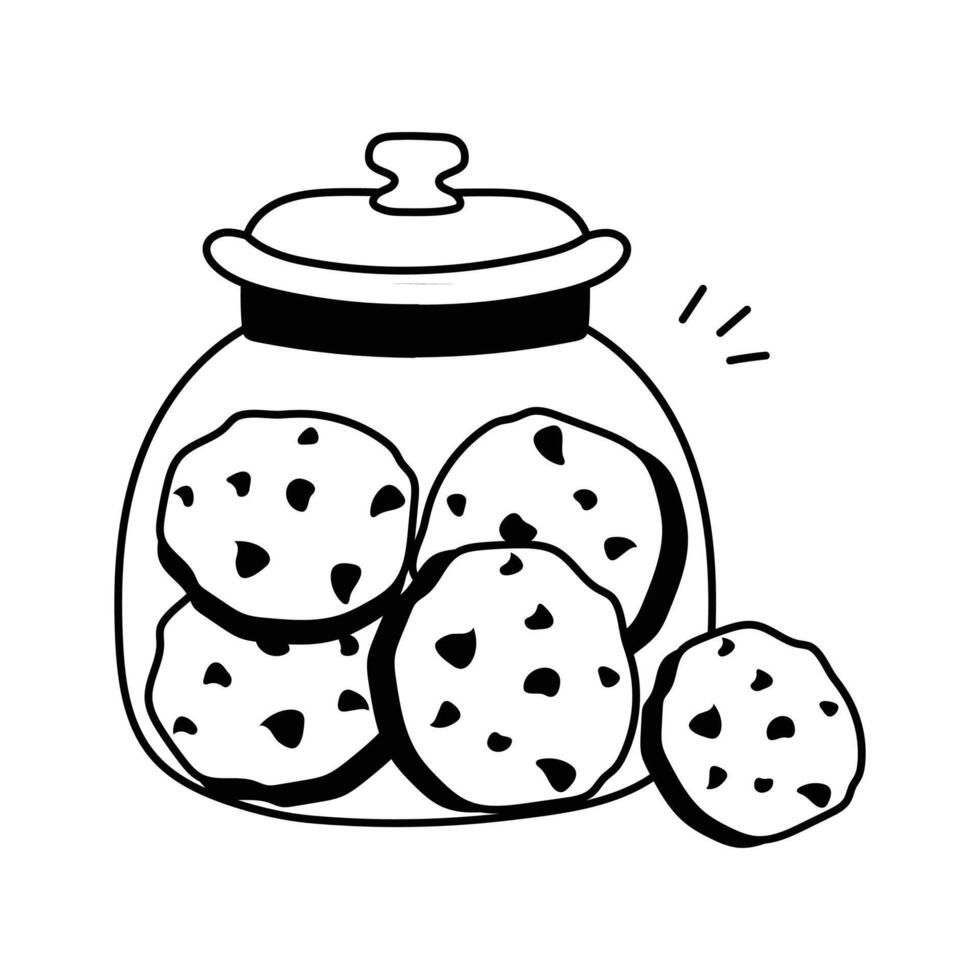 A jar of delicious cookies, dessert, bakery, and sweets vector