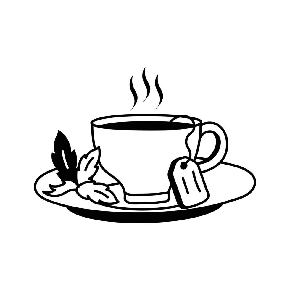 Bold and aromatic black tea, a refreshing classic drink vector