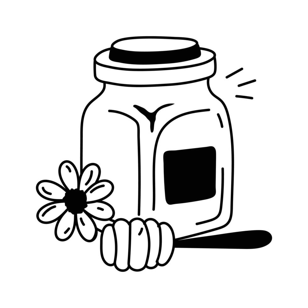 Jar of honey, a natural sweetener for various dishes vector