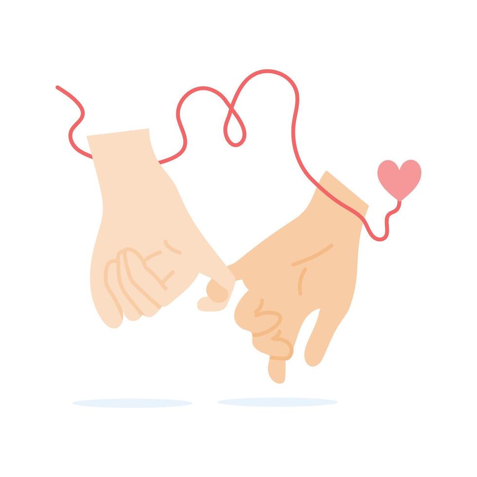 Two hands making a pinkie promise, symbolizing trust and commitment vector