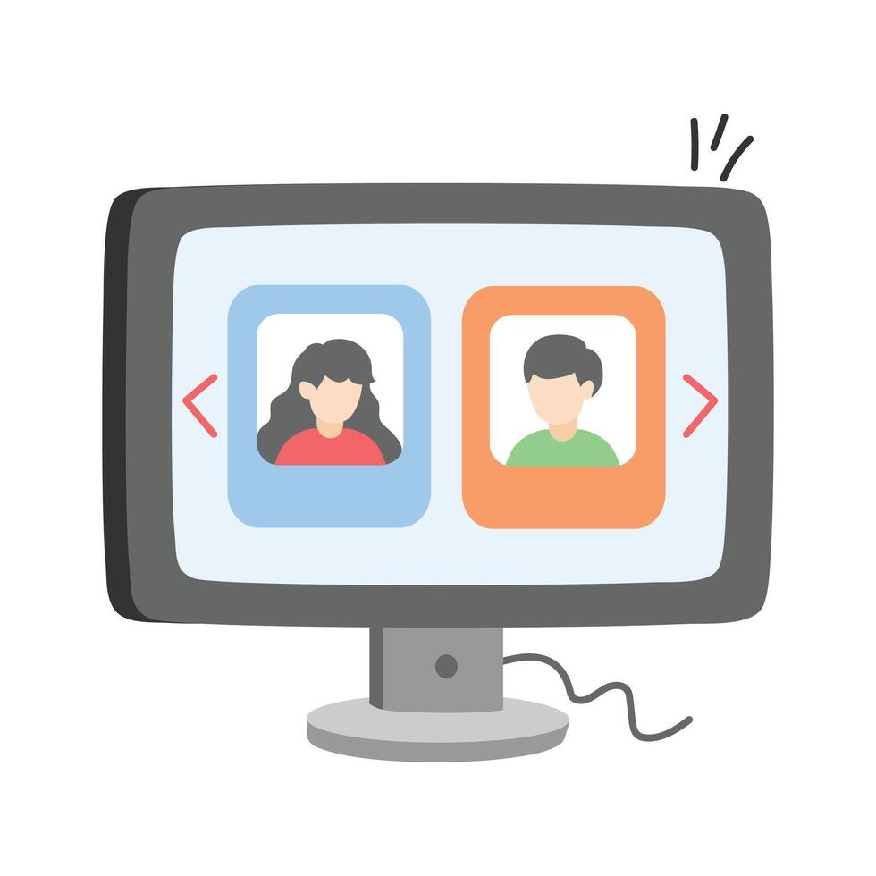 Take a look at this amazing icon of profile match in trendy style vector