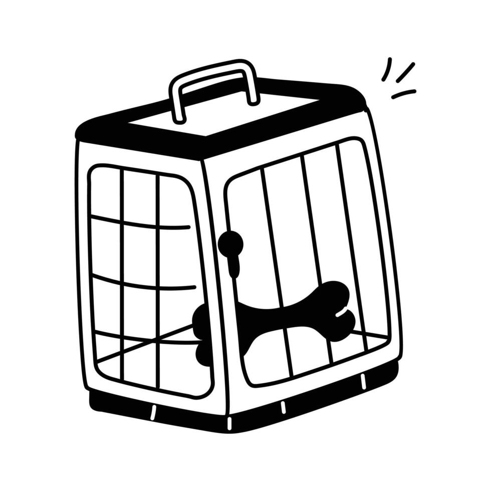 Cage for dogs, premium icon of dog cage in modern style vector