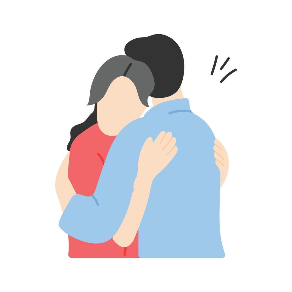 A warm hug between two people, symbolizing support and love vector