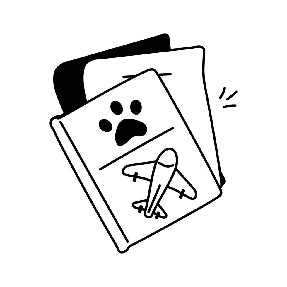 Official documentation for pets traveling internationally, ensuring legal entry vector