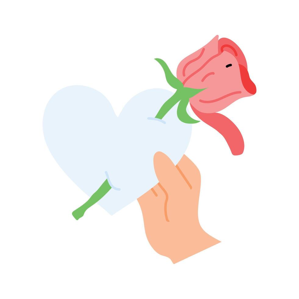 A hand holding a rose, symbolizing love and romantic gestures vector