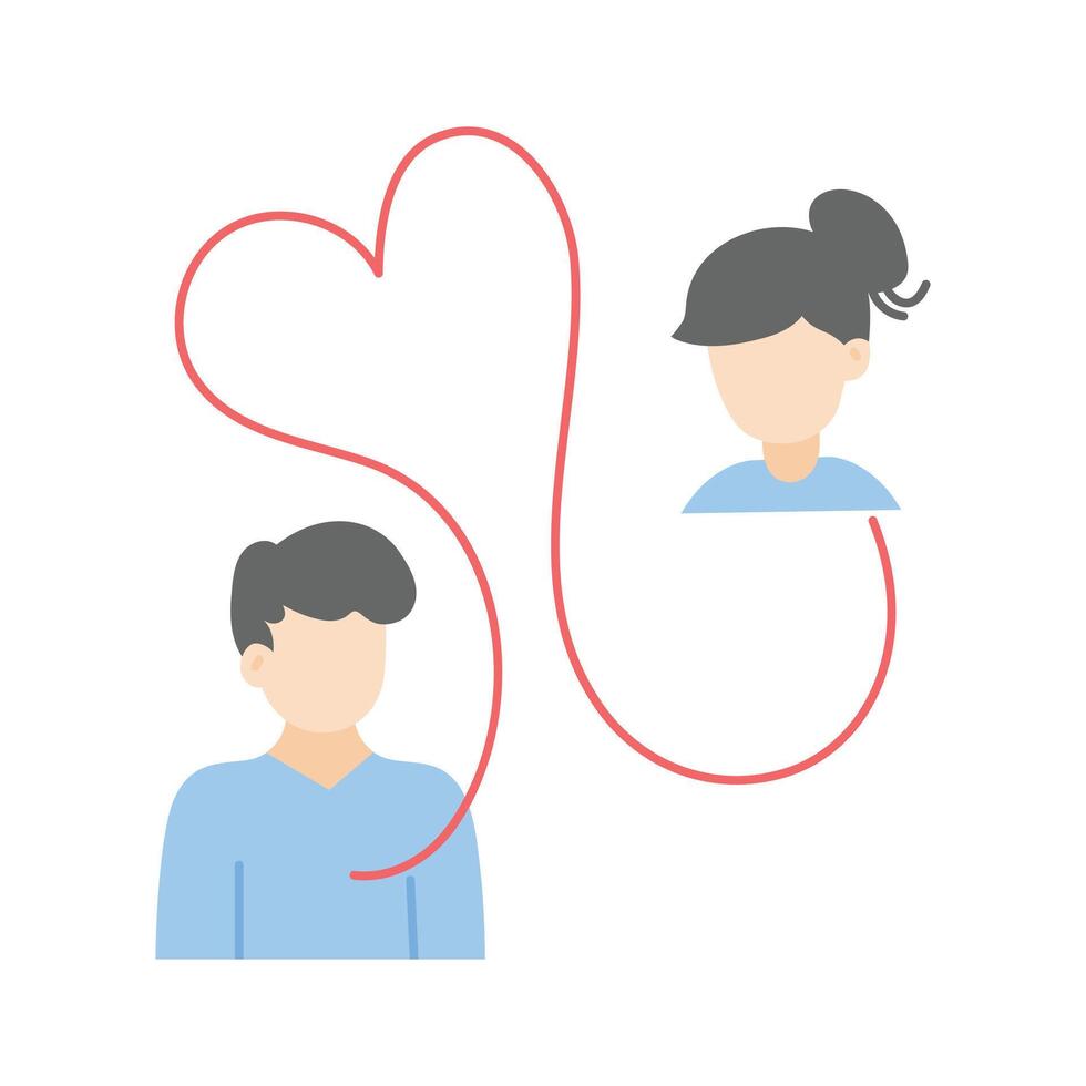 A heart connected by a thread, symbolizing deep emotional attachment vector