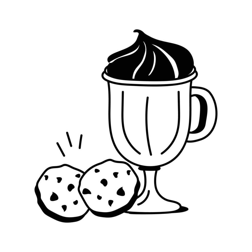 Icy frappes topped with whipped cream, a refreshing drink vector