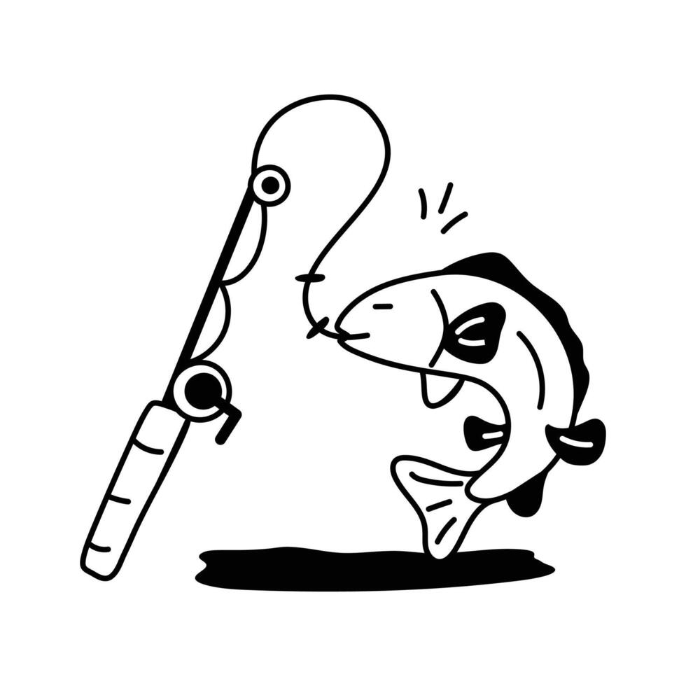 Illustration symbolizing fishing activity related to pet feeding or fun vector