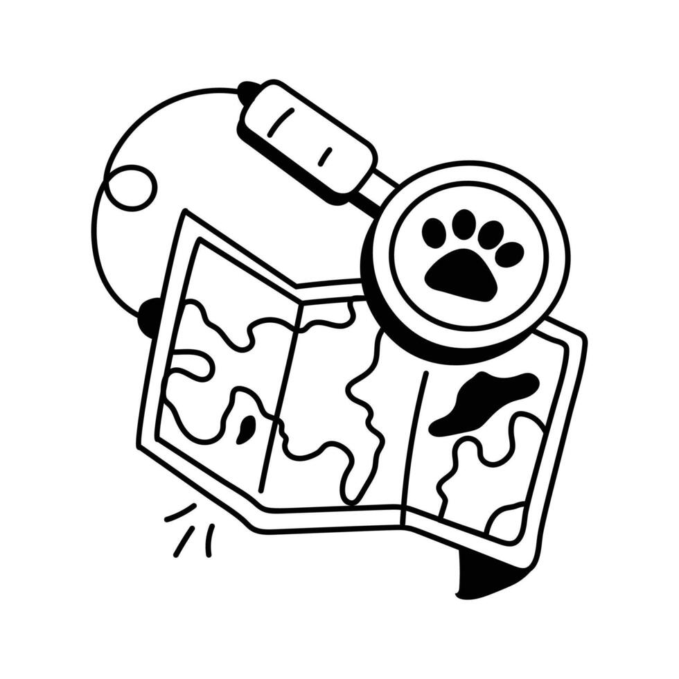 Device or method for locating lost or wandering pets vector