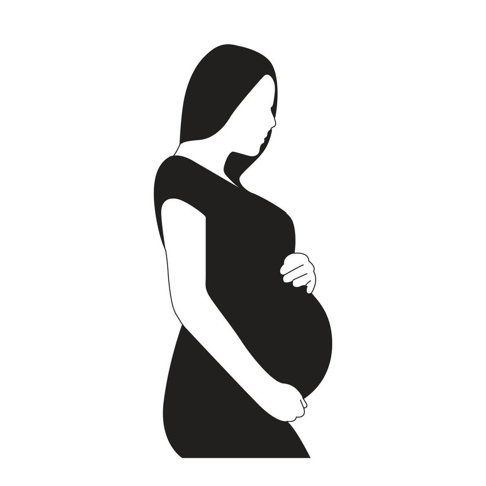 line draw silhouette of woman vector