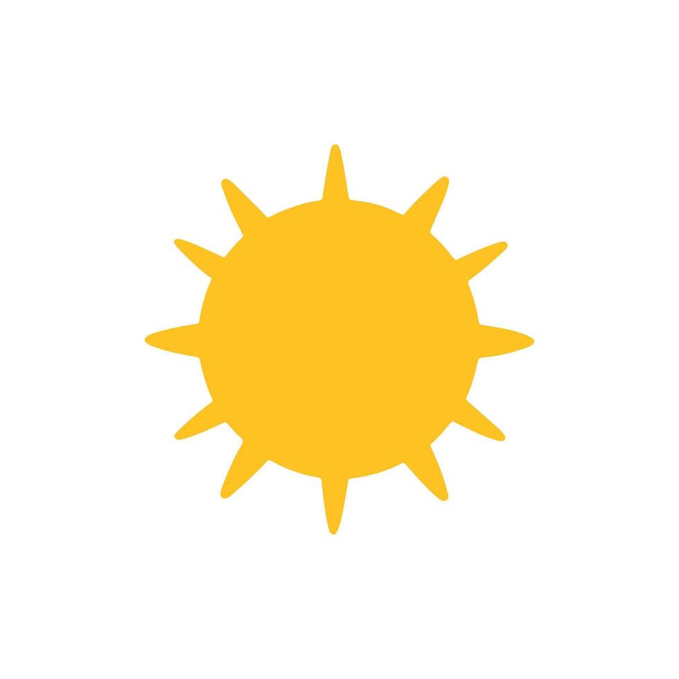 Bright yellow sun symbol representing warmth and optimism in a clear sky during the summer season vector