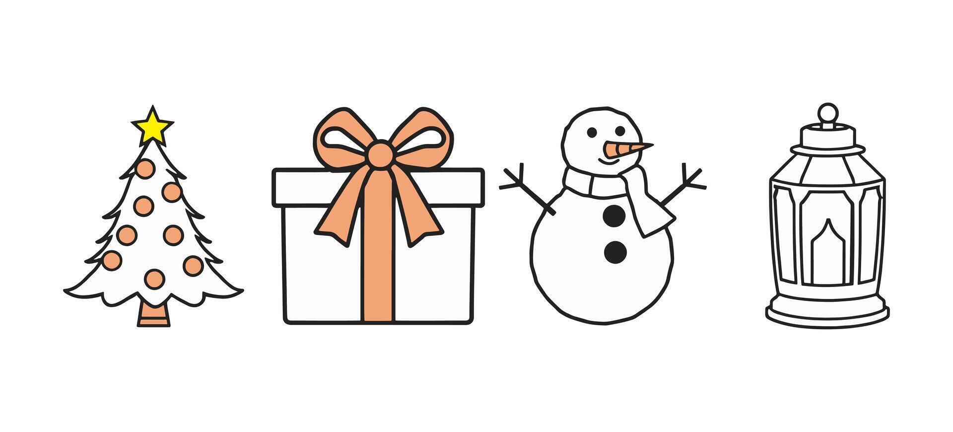 Festive decorations and symbols representing holiday joy in a cheerful design vector