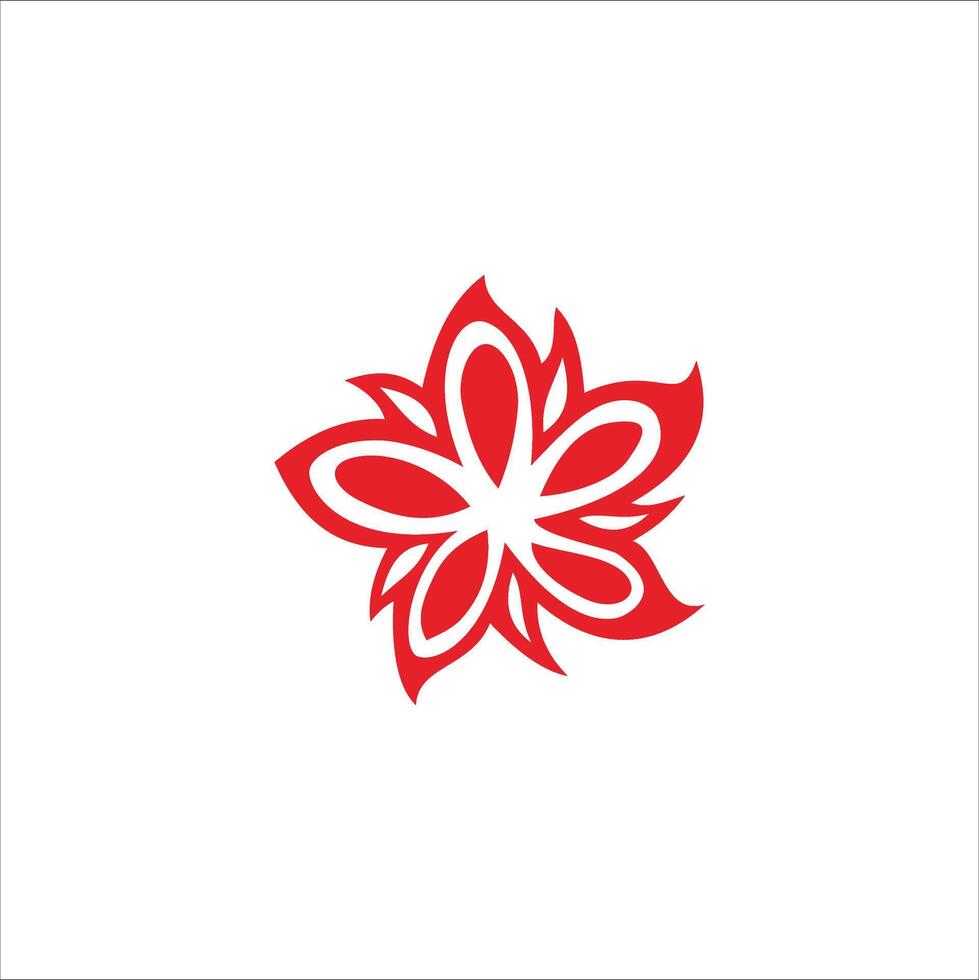 Red flower isolated on white background vector