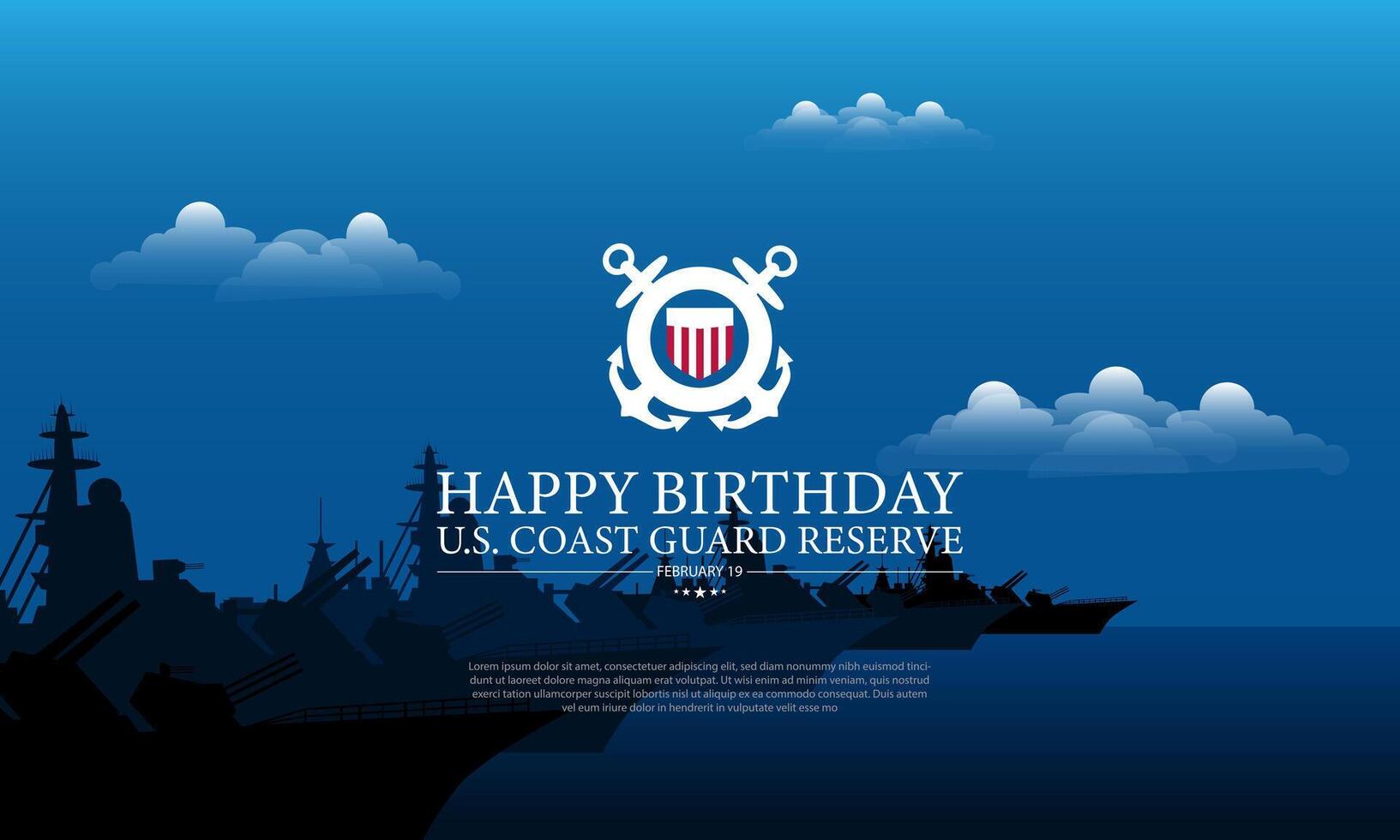 Happy birthday uss ggw reserve background vector
