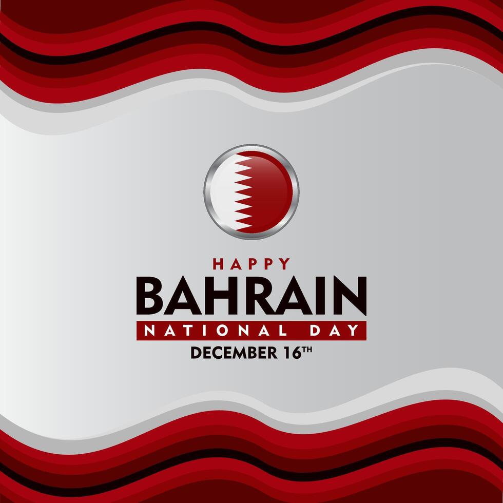 bahrain national day background with flag and wavy lines. design for banner, poster, card, etc vector
