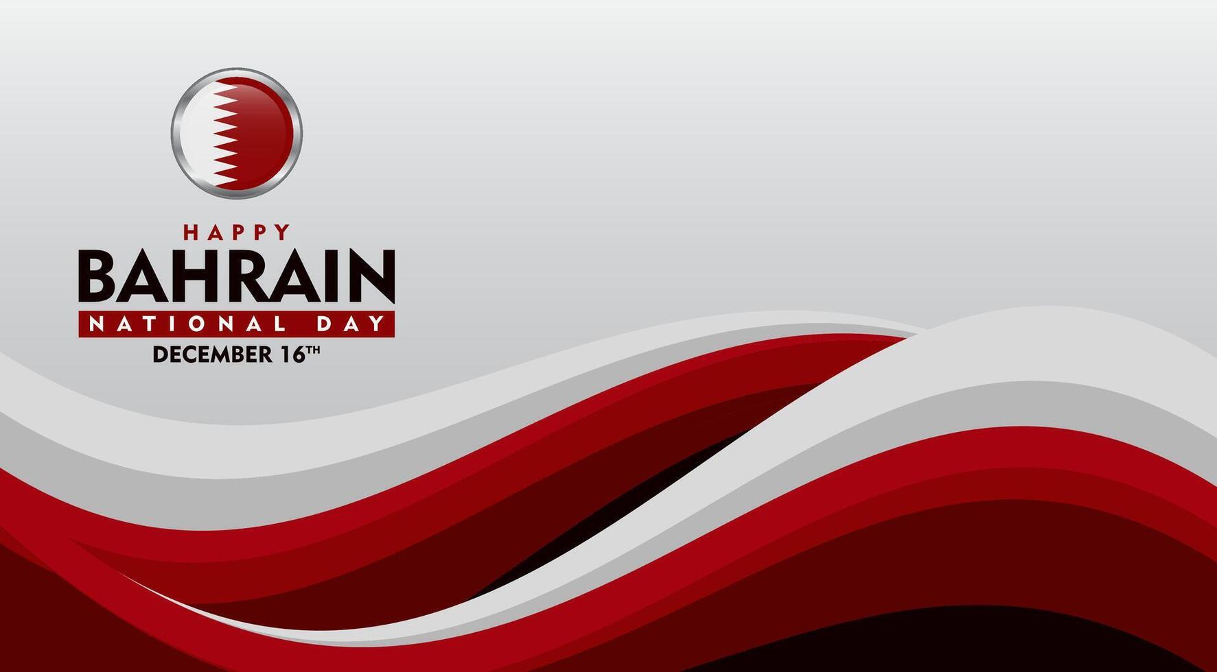 bahrain national day background with colored flag waves for design banner and poster vector