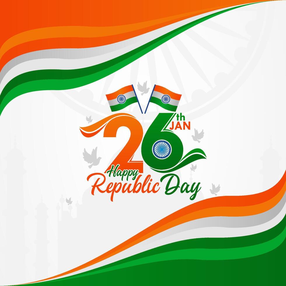 happy republic day banner background vector