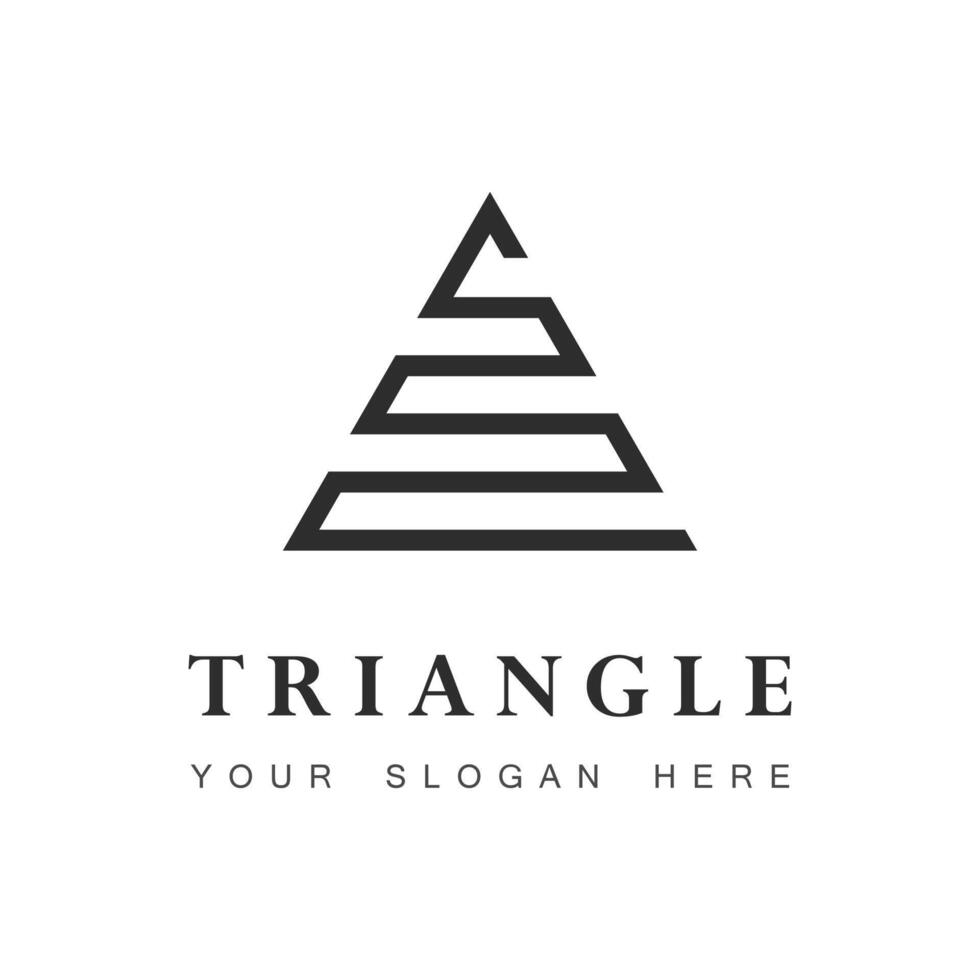 Triangle line logo design template vector