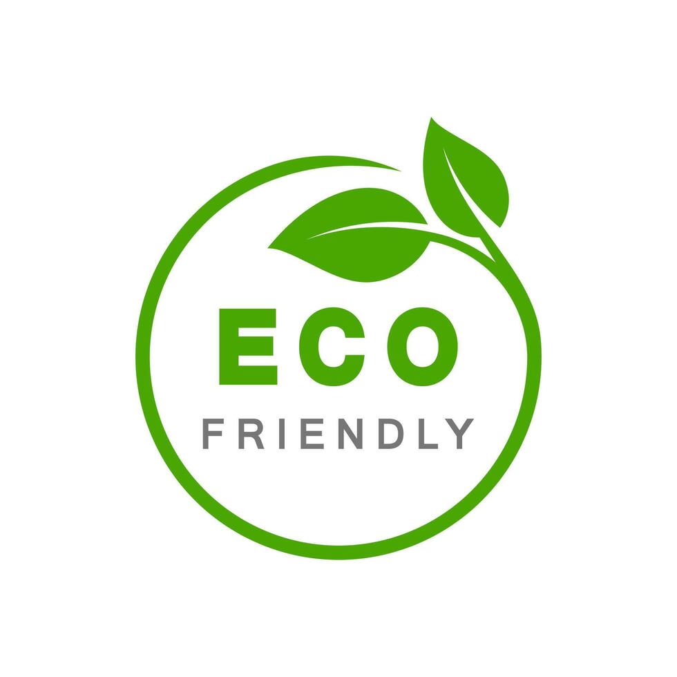 Eco friendly Healthy natural product label logo design vector