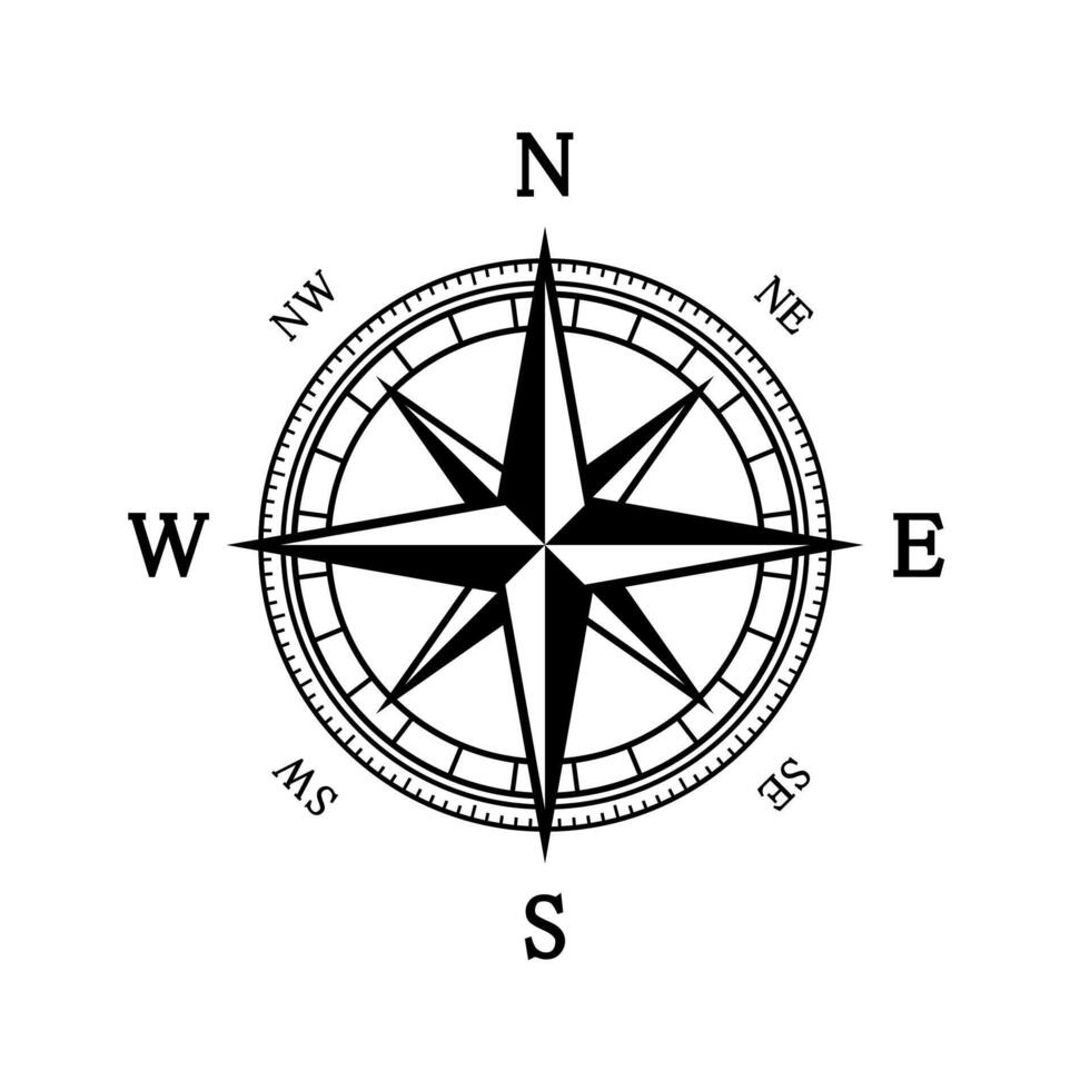 Wind Rose Compass Navigation design template vector