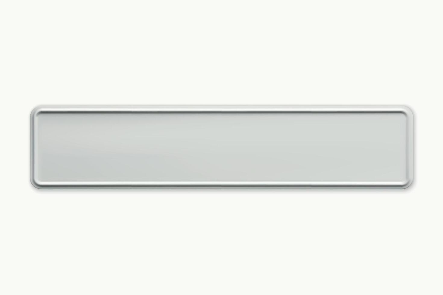 Blank Car number plate. Vehicle registration license template vector