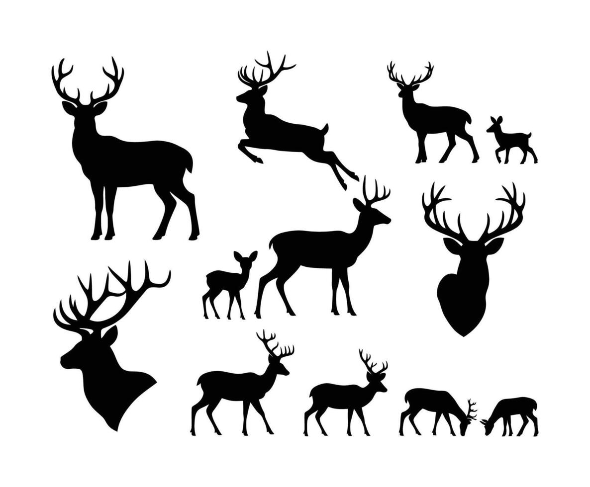 Deer Silhouette Template vector