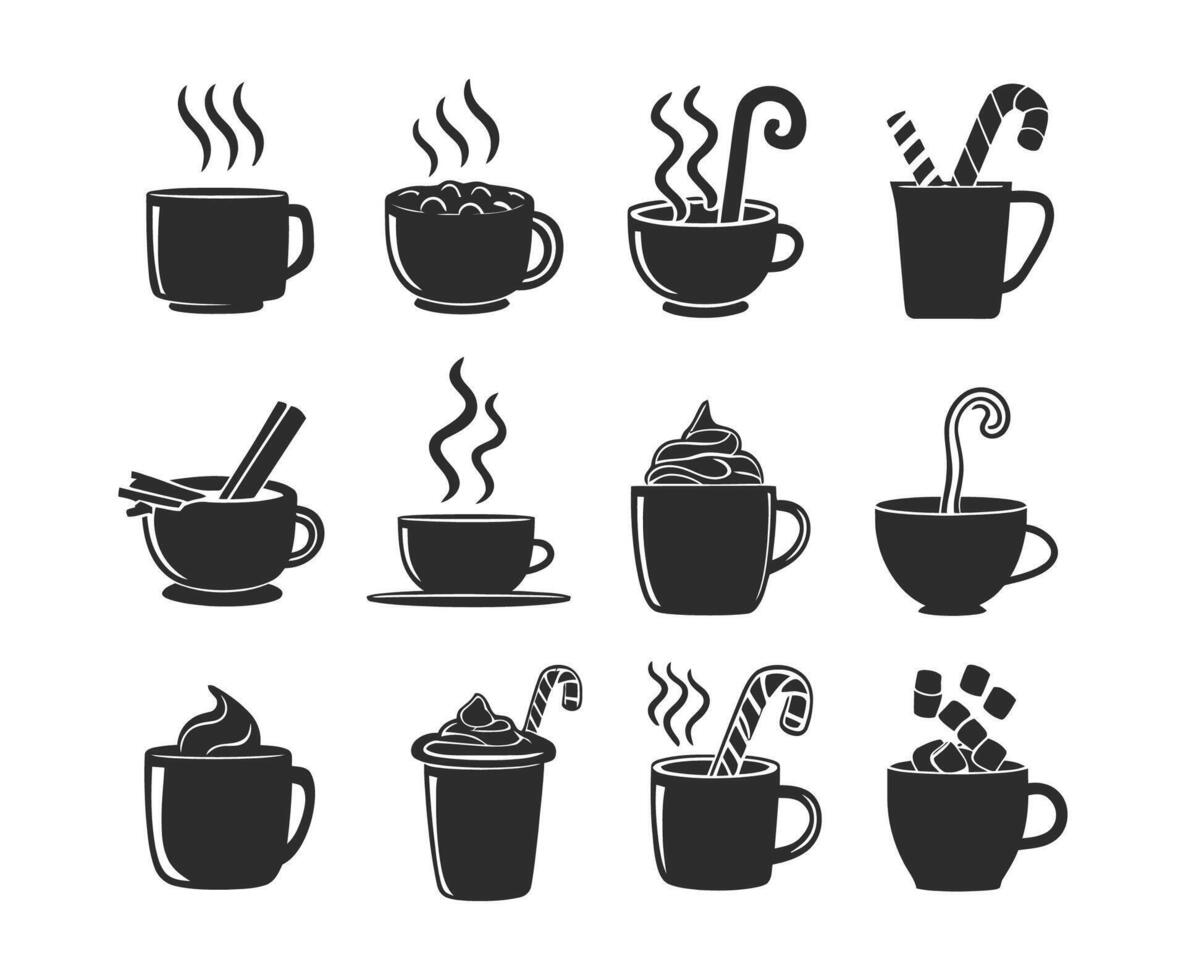 Cozy Cocoa Mug Silhouette Collection vector