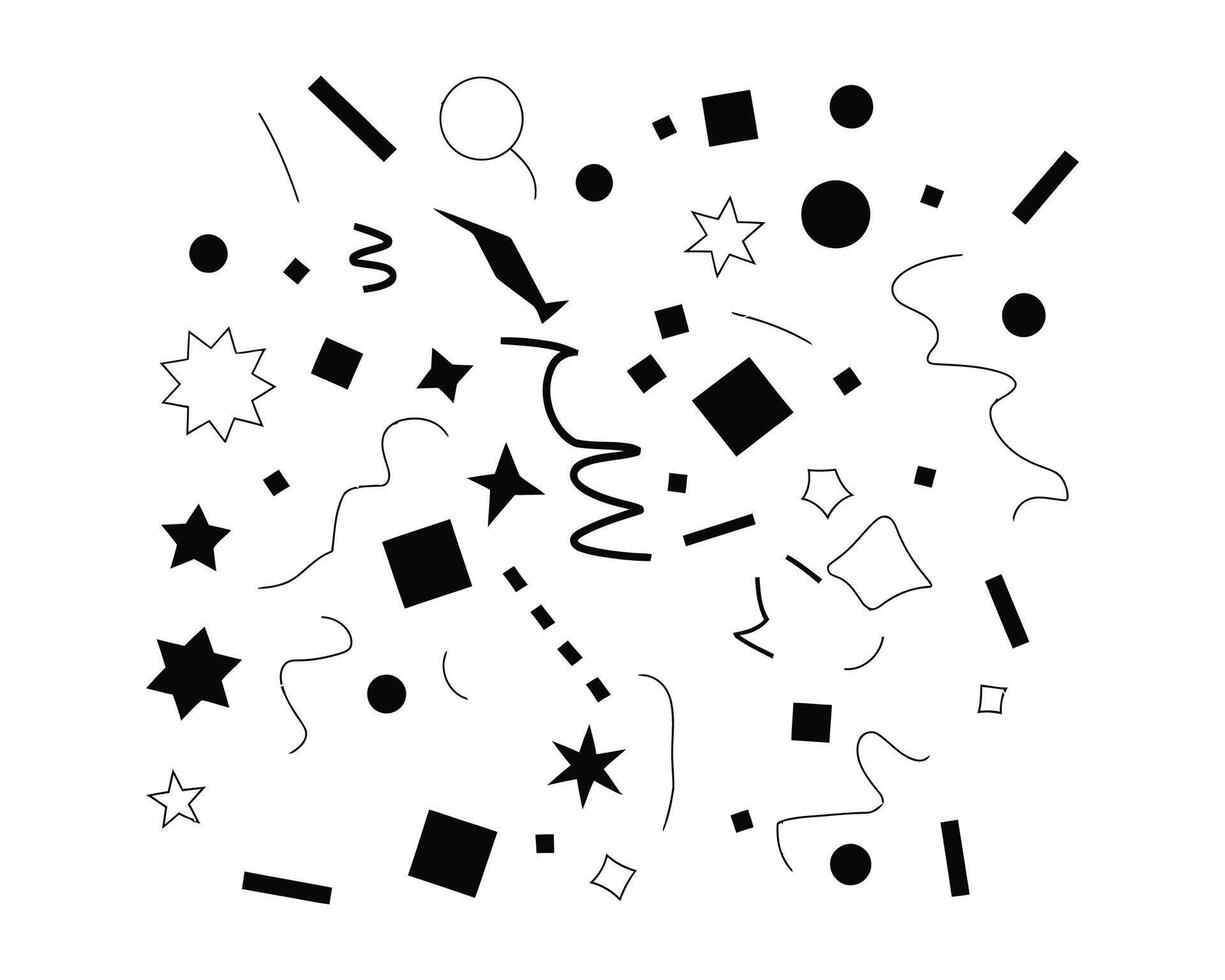 Minimal Confetti Silhouette Design Set vector