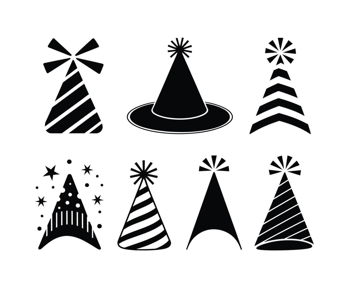 Modern Party Hat Silhouette Template vector