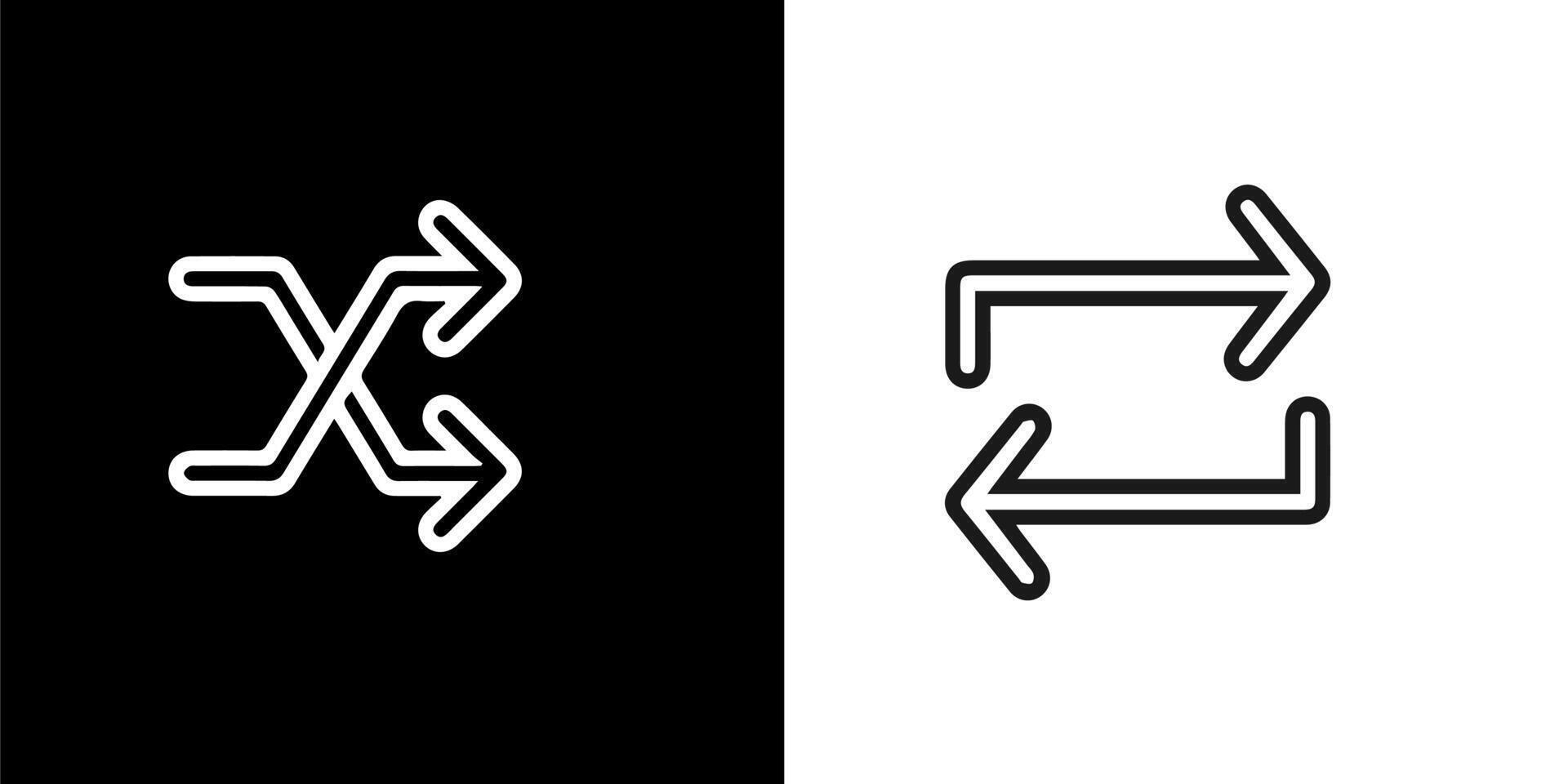 two icon arrows pointing in opposite directions vector