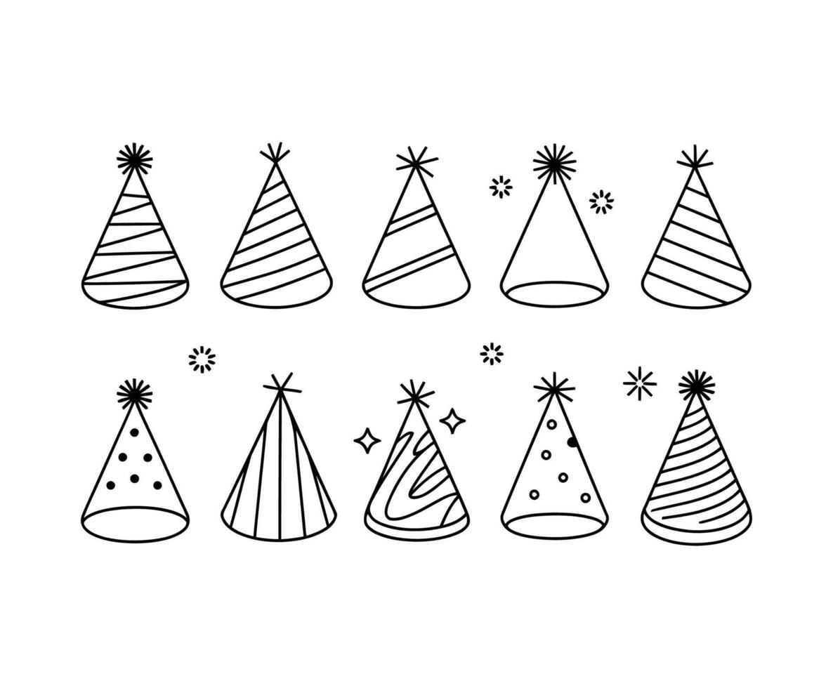 Clean Party Hat Silhouettes vector