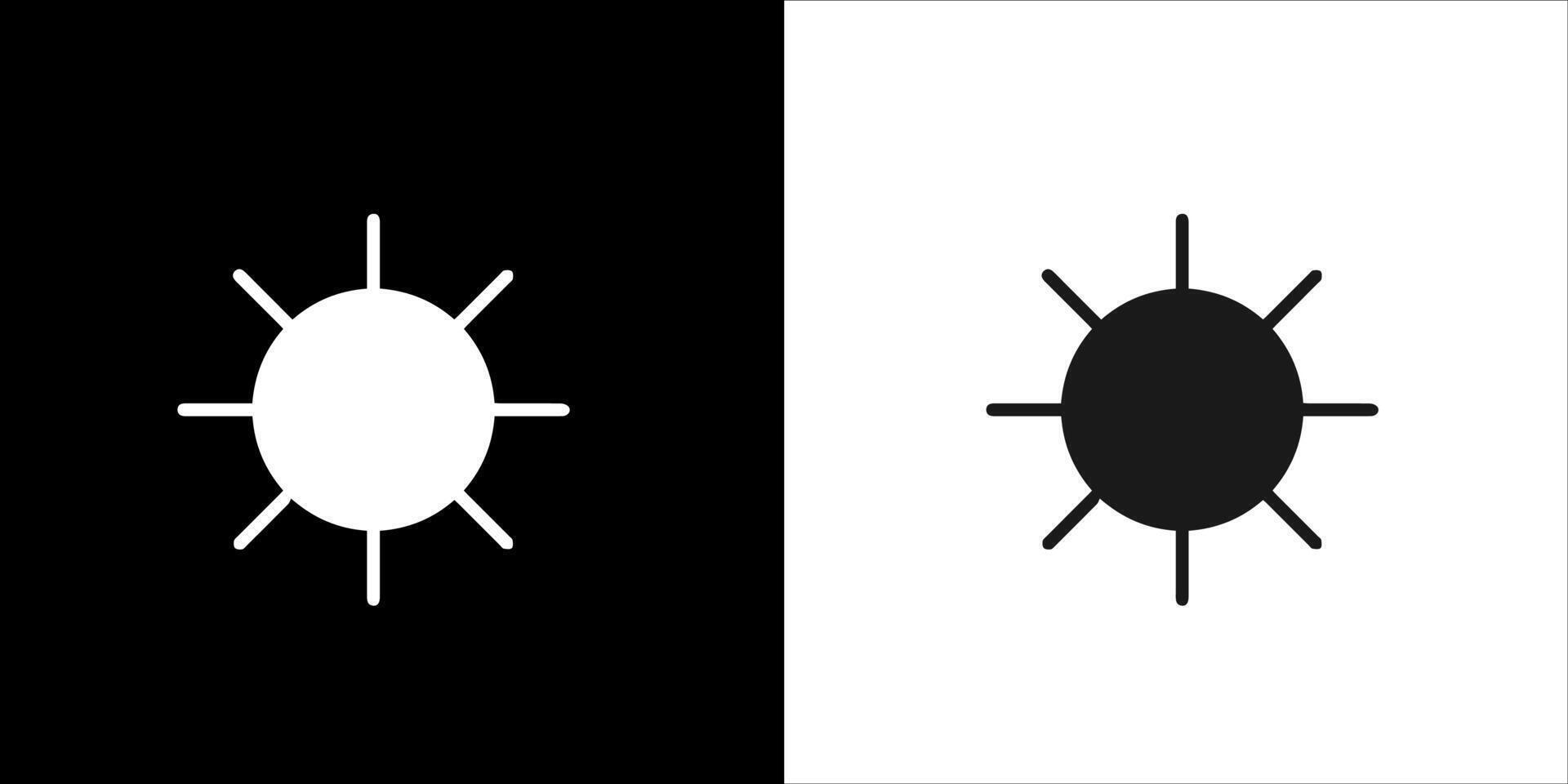 a black and white icon of a sun vector