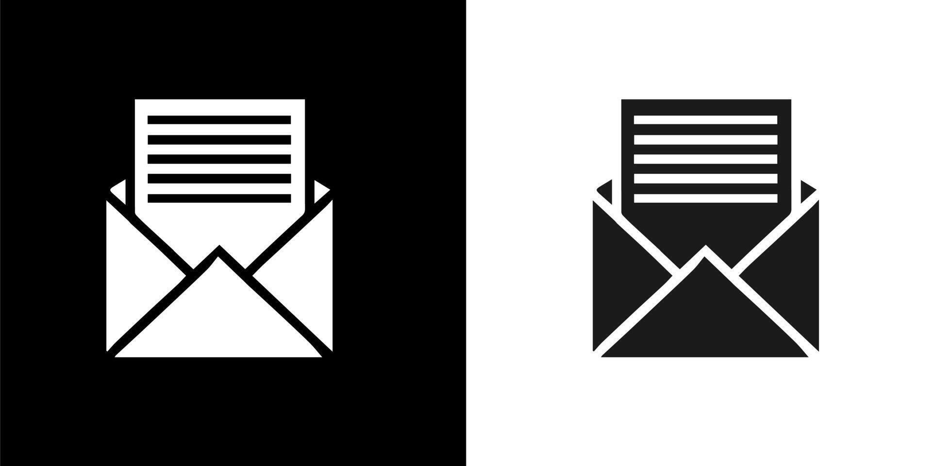 an envelope with a paper inside and a white and black background vector