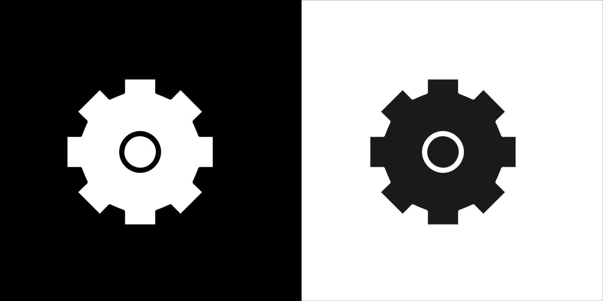 a black and white image of a gear on white background vector